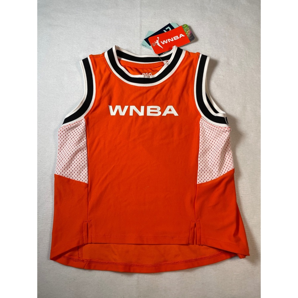 DSG WNBA Girls Basketball Tank Top Orange‎ Mesh Jersey Kids XS 6-7 New Tags